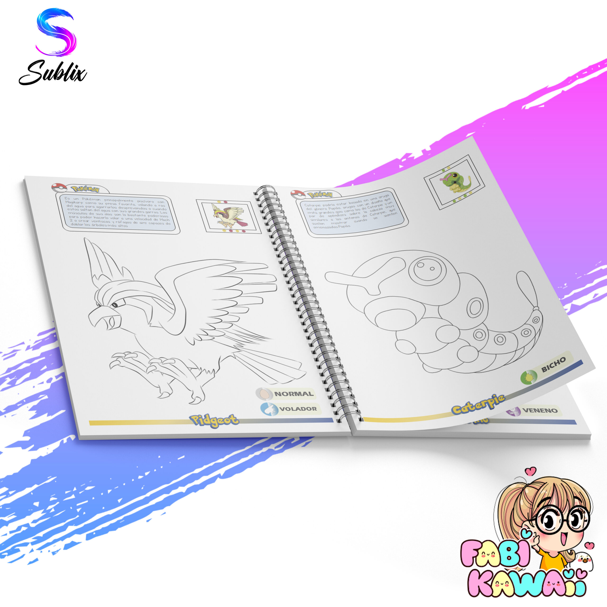 Libro para colorear + Stickers Pokémon