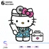 Archivos de corte Hello Kitty enfermera, Hello Kitty enfermera SVG, Hello Kitty enfermera DXF, Imágenes para corte Hello Kitty enfermera, Hello Kitty nurse cut files, Nurse Hello Kitty SVG files, Hello Kitty nurse craft cut files, Hello Kitty nurse clipart, Hello Kitty nurse digital cuts, SVG, DXF, PNG, STUDIO