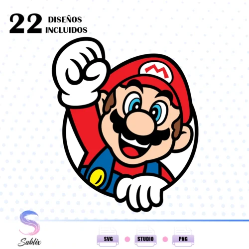 Archivos de corte Mario Bros stickers gratis, Plantillas de corte Mario Bros stickers gratuitas, Figuras de corte Mario Bros para stickers gratis, Free Mario Bros sticker clipart, Free Mario Bros sticker cut files, Mario, Luigi, Princesa Peach, Bowser, Goomba, Koopa Troopa, Estrella de poder, Champiñón, SVG, DXF, PNG, STUDIO