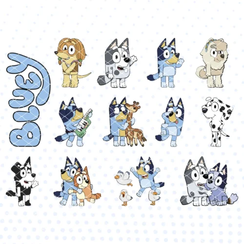 Archivos de corte Bluey, Stickers Bluey recortables, Plantillas de corte Bluey stickers, Figuras de corte Bluey para stickers, Bluey stickers SVG, Bluey stickers DXF, Bluey sticker cut files, Bluey sticker SVG files, Bluey craft sticker cut files, Bluey digital sticker cuts, Bluey sticker clipart, SVG, DXF, PNG, STUDIO