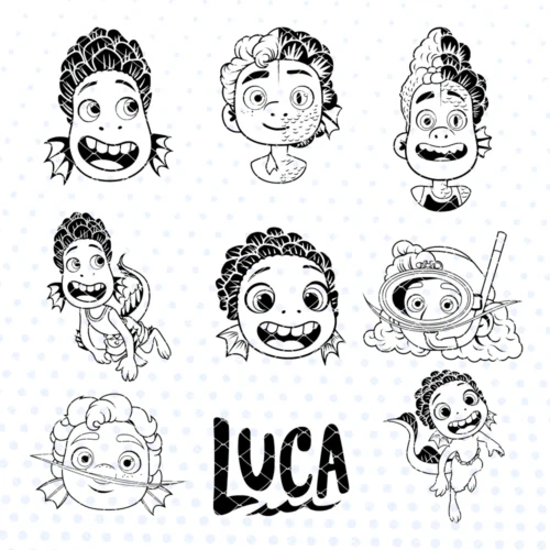 Archivos de corte Luca Pixar stickers gratis, Figuras de corte Luca Pixar para stickers gratis, Recortables Luca Pixar para stickers personalizados gratis, Free Luca Pixar sticker cut files, Free Luca Pixar sticker clipart, Luca Paguro, Alberto Scorfano, Giulia Marcovaldo, Monstruo marino, Italia, Pixar, Disney, SVG, DXF, PNG, STUDIO