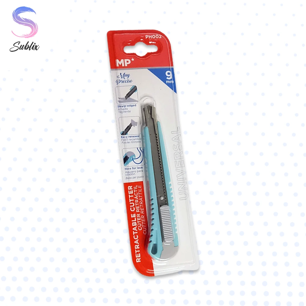 Cutter Retractil, Cutter Retractil 9mm, Cutter 9mm, Corta cartón, Cartonero, Cuchillo cartonero, Cutter plastico Cutter Retractil, Cutter Retractil 9mm, Cutter 9mm, Corta cartón, Cartonero, Cuchillo cartonero, Cutter plastico
