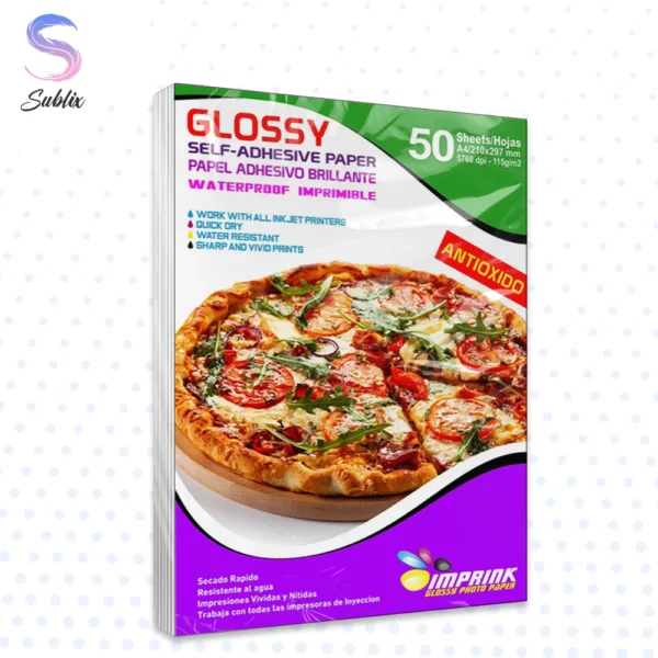 Papel Adhesivo Fotografico Brillante Antioxido A4 115gr, Papel Fotografico 115 Grs, Papel Fotografico brillante A4 115 g 50 hojas, Papel adhesivo glossy 115 gramos A4 50 hojas, Papel fotográfico adhesivo glossy 50 hojas