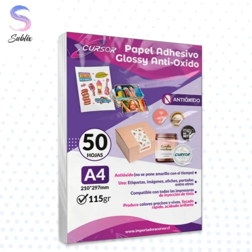 Papel Adhesivo Fotografico Brillante Antioxido A4 115gr, Papel Fotografico 115 Grs, Papel Fotografico brillante A4 115 g 50 hojas, Papel adhesivo glossy 115 gramos A4 50 hojas, Papel fotográfico adhesivo glossy 50 hojas