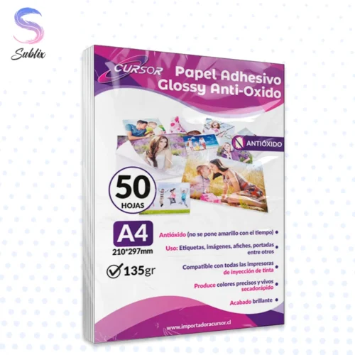 Papel Adhesivo Fotografico Brillante Antioxido A4 135gr, Papel Fotografico 135 Grs, Papel Fotografico brillante A4 135 g 50 hojas, Papel adhesivo glossy 135 gramos A4 50 hojas, Papel fotográfico adhesivo glossy 50 hojas